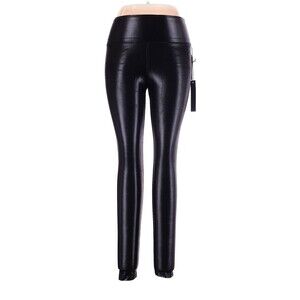 CARBON38 Solid Black High Rise 7/8 Leggings in Takara Shine - L